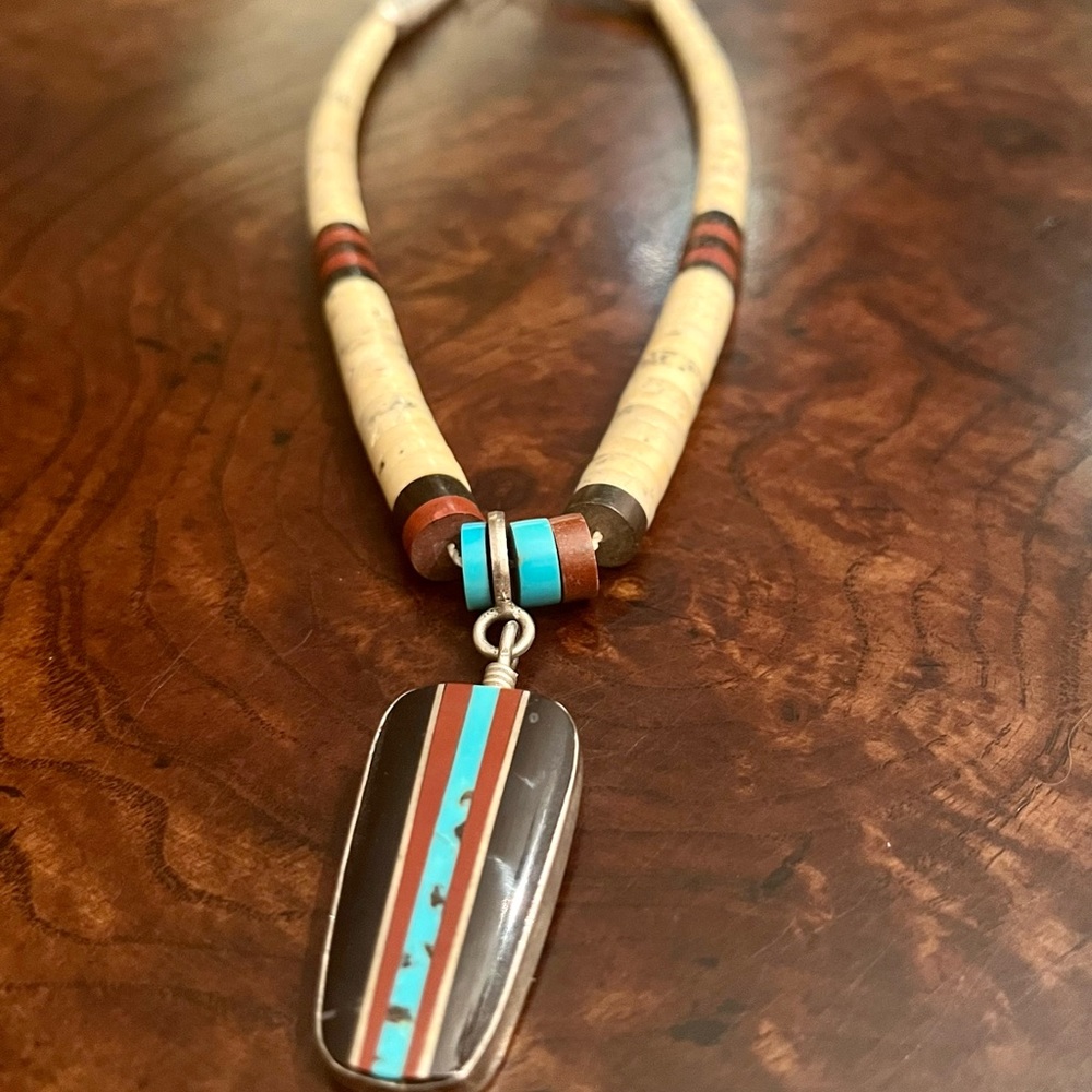 Native American Handmade Inlay Necklace - Picture 7 of 7